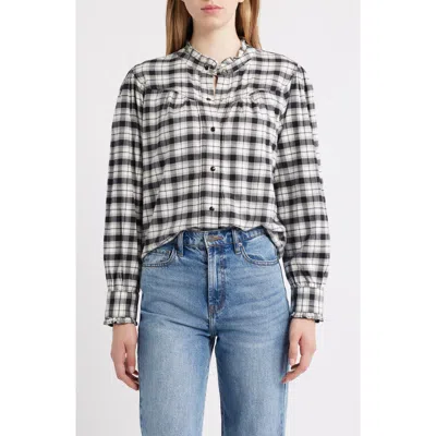 Rails Alanna Ruffle Plaid Snap-up Shirt In Multi