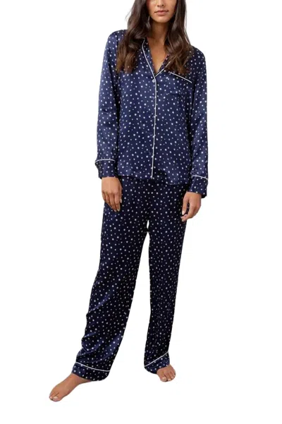 Rails Alba Silky Pajama Set In Midnight Stars In Blue