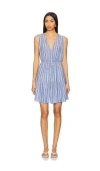 Rails Albany Stripe Tiered Linen Blend Dress In Blue