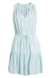 RAILS RAILS ALBANY STRIPE TIERED LINEN BLEND DRESS