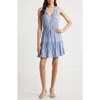 Rails Albany Stripe Tiered Linen Blend Dress In Lake View Stripe