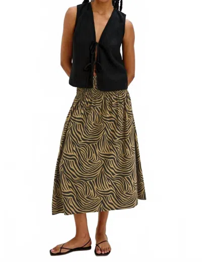 Rails Alessa Flowy Midi Skirt In Beige In Black
