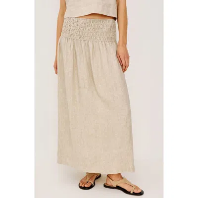 Rails Alessa Smock Waist Linen Maxi Skirt In Neutral