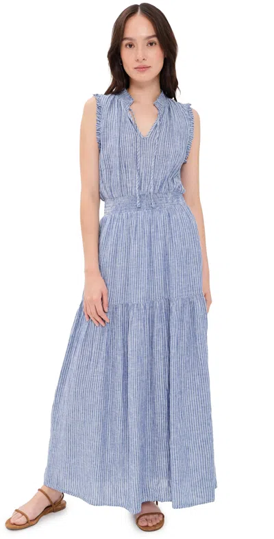 Rails Alessia Stripe Linen Maxi Dress In Blue