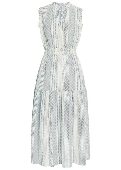 Rails Alessi Embroidered Linen-blend Midi Dress In Multi