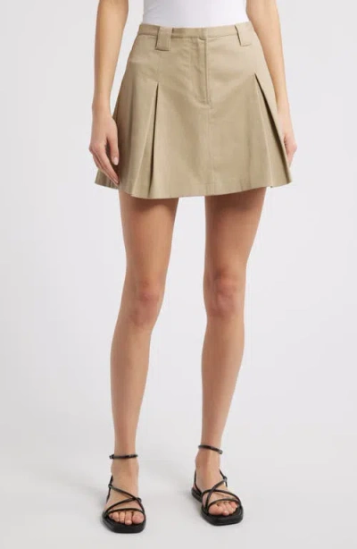Rails Alfie Pleated A-line Miniskirt In Taupe