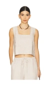 Rails Akira Sleeveless Top In Heathered Flax