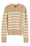 Rails Alise Stripe Cotton Crewneck Sweater In Ivory Birch Stripe