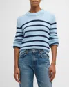 Rails Alise Stripe Cotton Crewneck Sweater In Sky Navy Stripe