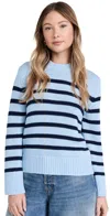 Rails Alise Stripe Cotton Crewneck Sweater In Sky Navy Stripe