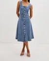Rails Aliso Denim Midi Dress In Pacific Coast In Brown