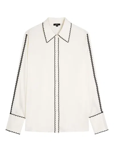 Rails Aloise Scalloped Collared Shirt In White