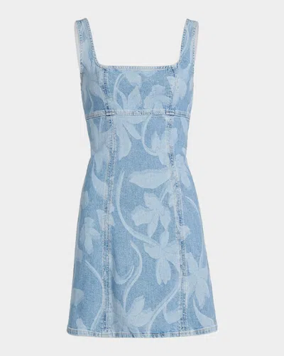 Rails Altadena Floral Cotton Denim Sheath Mini Dress In Blue