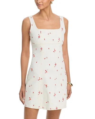 Rails Altadena Floral Stretch Cotton Minidress In White
