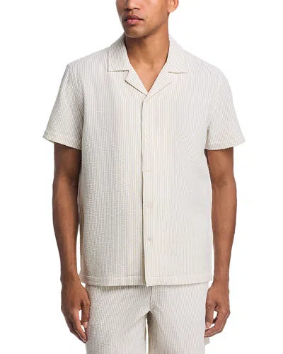 Rails Amalfi Khaki Seersucker Shirt In White