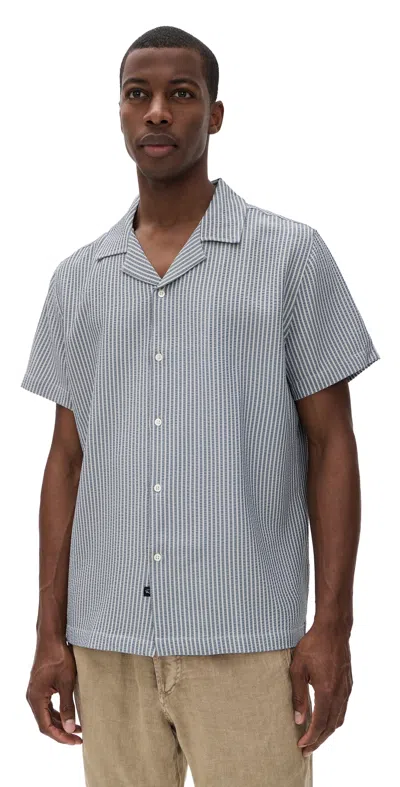 Rails Amalfi Shirt Navy Deck Stripe In Gray