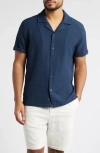 Rails Amalfi Short Sleeve Seersucker Button-up Shirt In Navy Seersucker