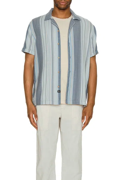 Rails Amalfi Stripe Camp Shirt In Cool Blue Banner In Multi