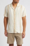 RAILS RAILS AMALFI STRIPE SHORT SLEEVE LINEN BLEND BUTTON-UP SHIRT