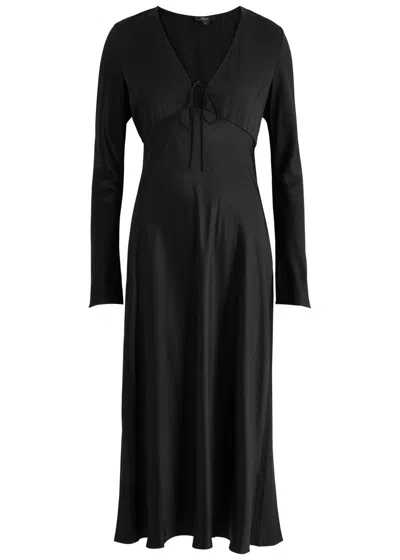 Rails Amanda Satin Midi Dress In Black