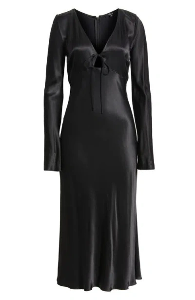 Rails Amanda V-neck Long Sleeve Dress In Black