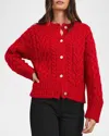Rails Amelie Cable-knit Cardigan In Scarlet