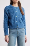 Rails Amelie Cable Wool & Alpaca Blend Cardigan In Lake