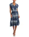 Rails Amellia Print Tiered Midi Dress In Indigo Nile
