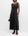 Rails Anastasia Shirred Sleeveless Maxi Dress In Black