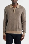 Rails Anders Wool Blend Polo Sweater In Brown