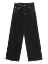 Rails Angeleno High Waist Wide Leg Drawstring Jeans In Black