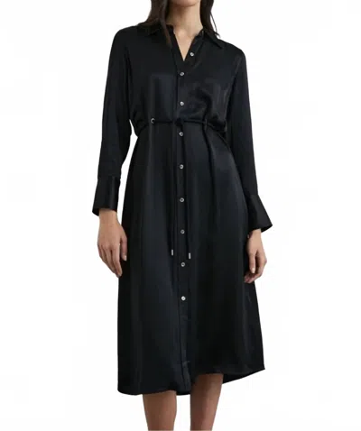 Rails Anina Satin Shirtdress In Black