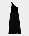 Rails Selani One-shoulder Midi Dress In Black