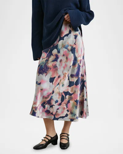 Rails Anya Satin Midi Skirt In Midnight Verbena