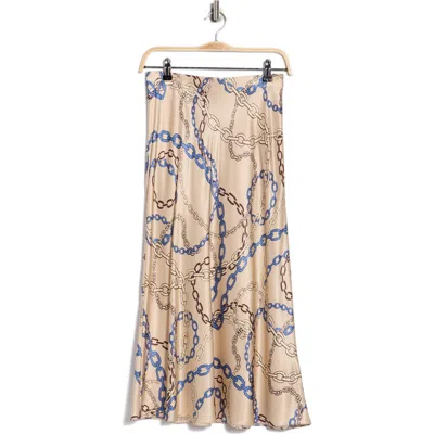 Rails Anya Print Satin Midi Skirt In Neutral