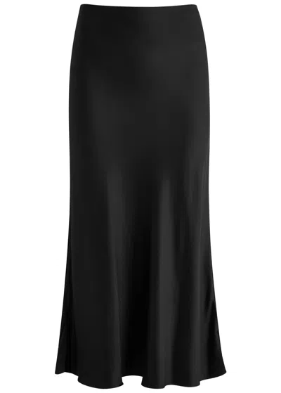 Rails Anya Satin Midi Skirt In Black