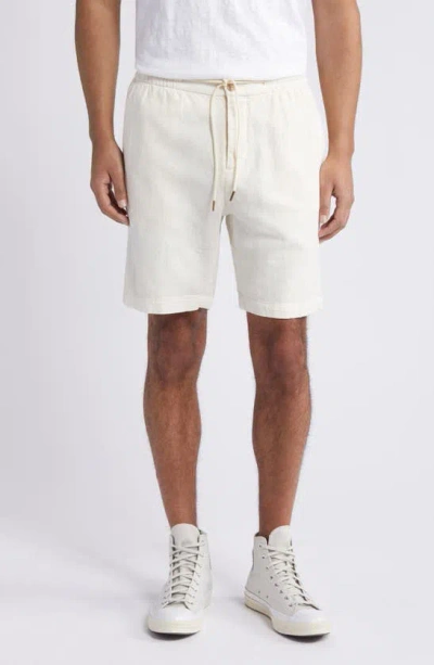 Rails Archer Flat Front Cotton & Linen Shorts In Ecru