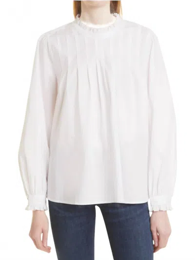 Rails Ariana Ruffle Pleat Blouse In White In Gray