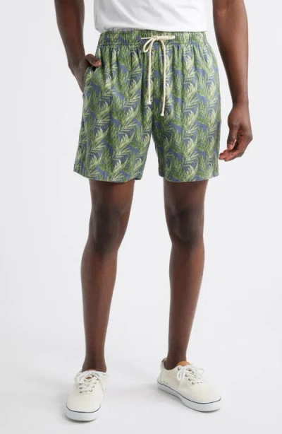 Rails Aries Seaweed Print Linen Blend Drawstring Shorts