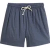 Rails Aries Stripe Linen Blend Drawstring Shorts In Navy Cedar Vertical