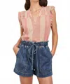 Rails Arlene Top In Salerno Stripe In Pink