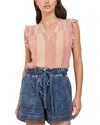 Rails Arlene Stripe Linen Blend Ruffle Shoulder Top In Salerno Stripe