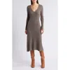 Rails Arlette Long Sleeve Cotton Blend Sweater Dress In Hazelnut