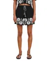 Rails Armanda Drawstring Shorts In Black Ivory Palm Trees