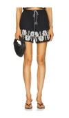 Rails Armanda Short In Black Ivory Palm Trees
