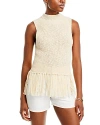 Rails Astrid Fringe Hem Knit Tank In Ecru