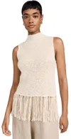 Rails Astrid Fringe Hem Knit Tank In Ecru