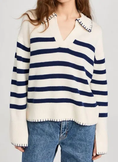 Rails Athena Sweater In Ivory Navy Stripe In Multi