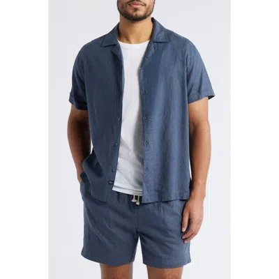 RAILS RAILS ATLAS STRIPE LINEN BLEND CAMP SHIRT