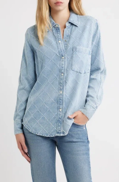 Rails Atticus Diamond Patterned Long Sleeve Shirt In Blue